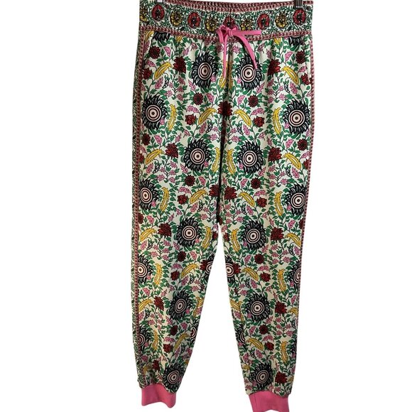 Alice + Olivia Pants - Alice + Olivia Floral Jogger Pants Drawstring Sz S Flower Pot Boho Bloomcore